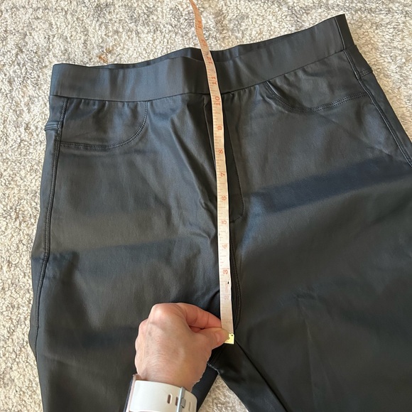 JODIFL Womens Leather-like Black Pants Medium Lightweight Skinny Holiday - Picture 3 of 9